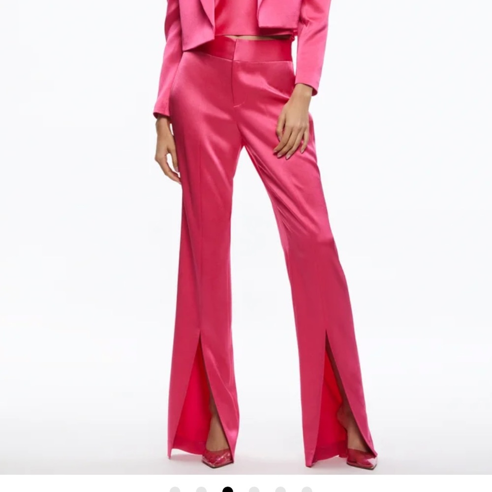 Alice and Olivia - Jody High Waisted Front Slit Pant - Pink - Size 0